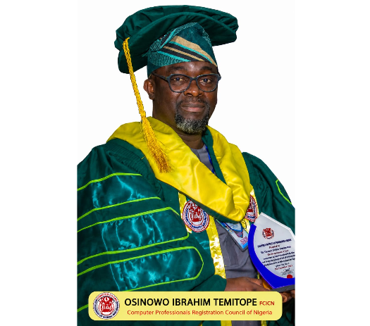 CPN recognises Osinowo Ibrahim for advancing insurance technology and claims fraud reduction in Nigeria