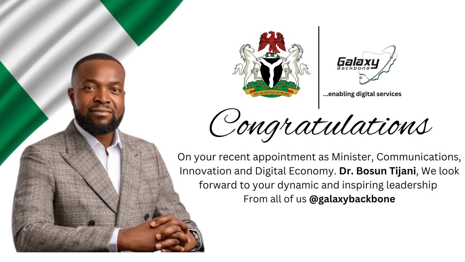 Galaxy Backbone Welcomes On Board Tijani As Minister Of Communications Galaxy Backbone Welcomes On Board Tijani As Minister Of Communications